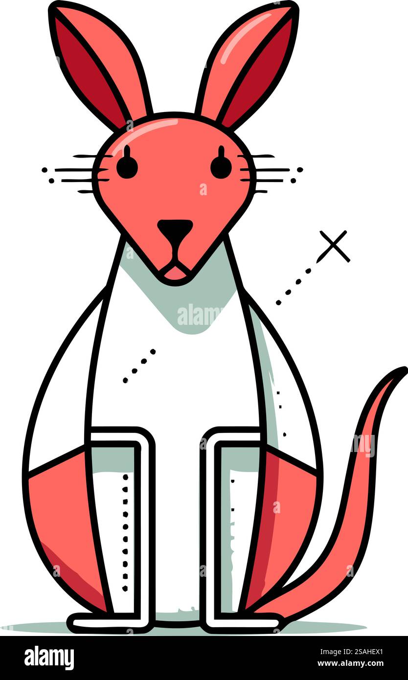 Mignon kangourou. Illustration vectorielle d'un kangourou. Illustration de Vecteur