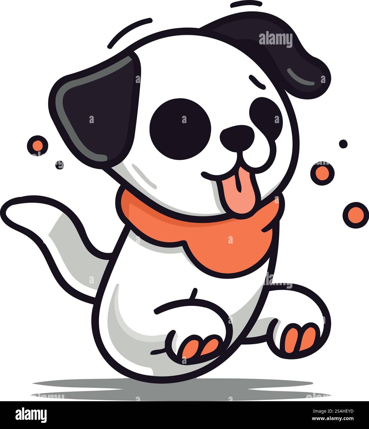 Illustration vectorielle de personnage de dessin animé de chien mignon. Adorable mascotte de dessin animé de chien. Illustration de Vecteur