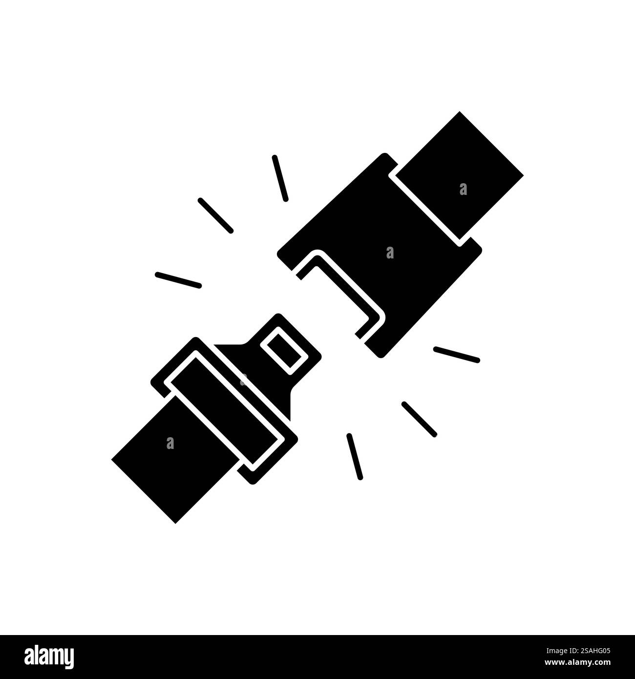 Icône de ceinture de sécurité. Illustration vectorielle de ceinture de sécurité. Bouclez votre panneau de ceinture de sécurité. Pictogramme de sécurité pour le transport. Bande de protection du conducteur avec boucle Illustration de Vecteur