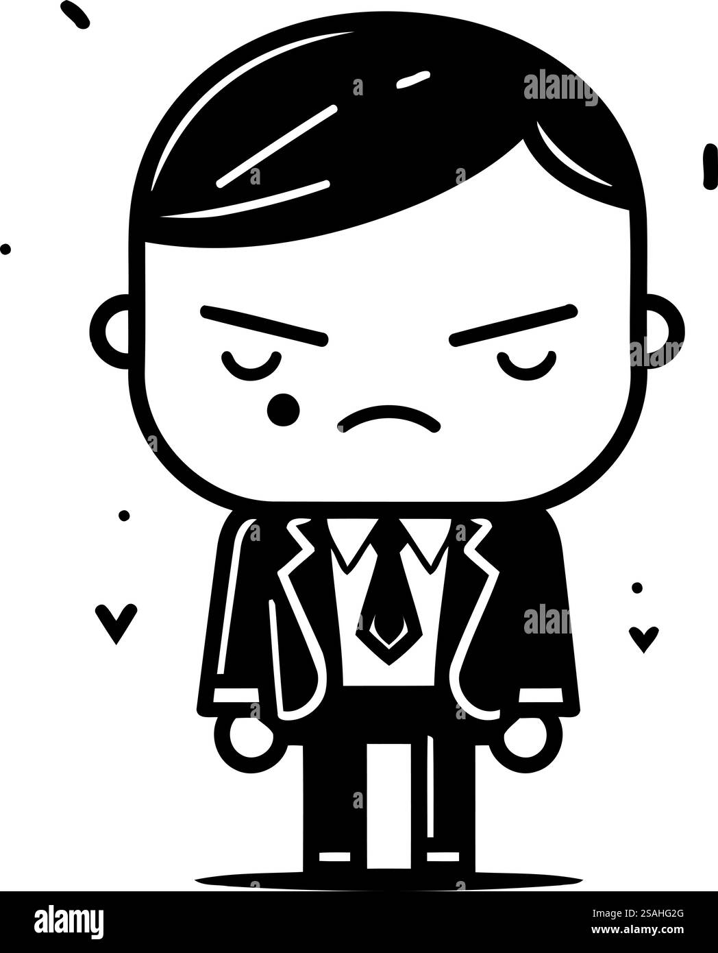 Conception de vecteur de personnage de dessin animé Angry boss. Concept de dessin animé d'homme d'affaires. Illustration de Vecteur
