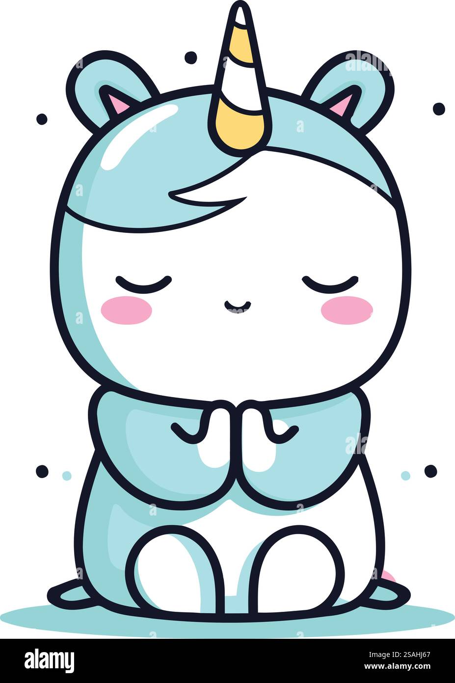 Mignon dessin animé licorne. Illustration vectorielle. Isolé sur fond blanc. Illustration de Vecteur