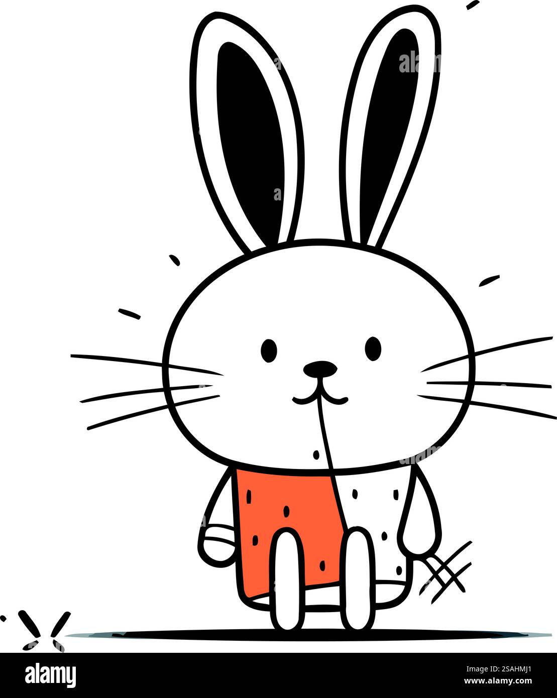 Mignon lapin de dessin animé. Illustration vectorielle dans le style doodle. Illustration de Vecteur