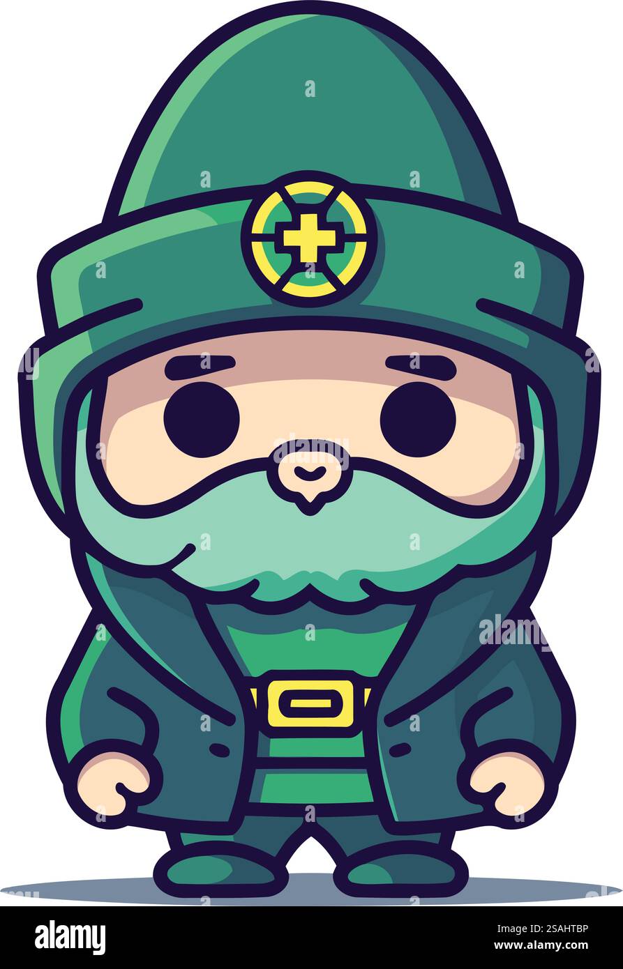 Mignon Leprechaun Mascot Illustration vectorielle de personnage Illustration de Vecteur