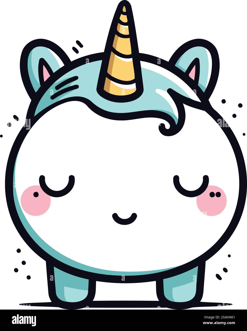 Jolie licorne. Illustration vectorielle dans le style de bande dessinée. Isolé sur fond blanc. Illustration de Vecteur