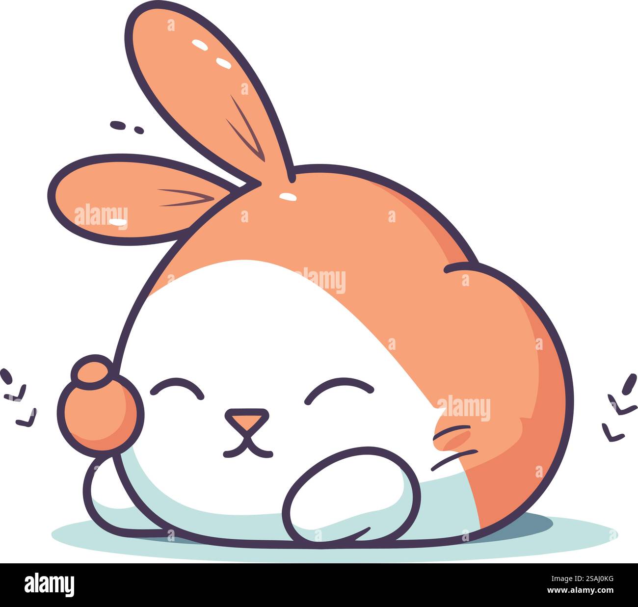 Mignon lapin de dessin animé. Illustration vectorielle. Mignon personnage de lapin. Illustration de Vecteur