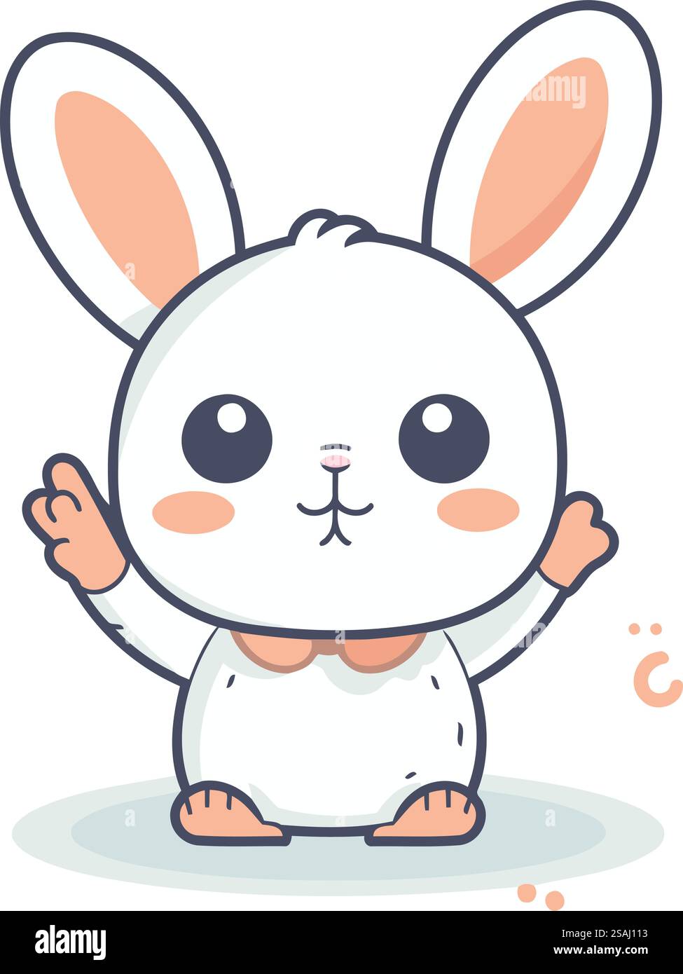 Mignon lapin de dessin animé. Illustration vectorielle. Mignon personnage de lapin. Illustration de Vecteur
