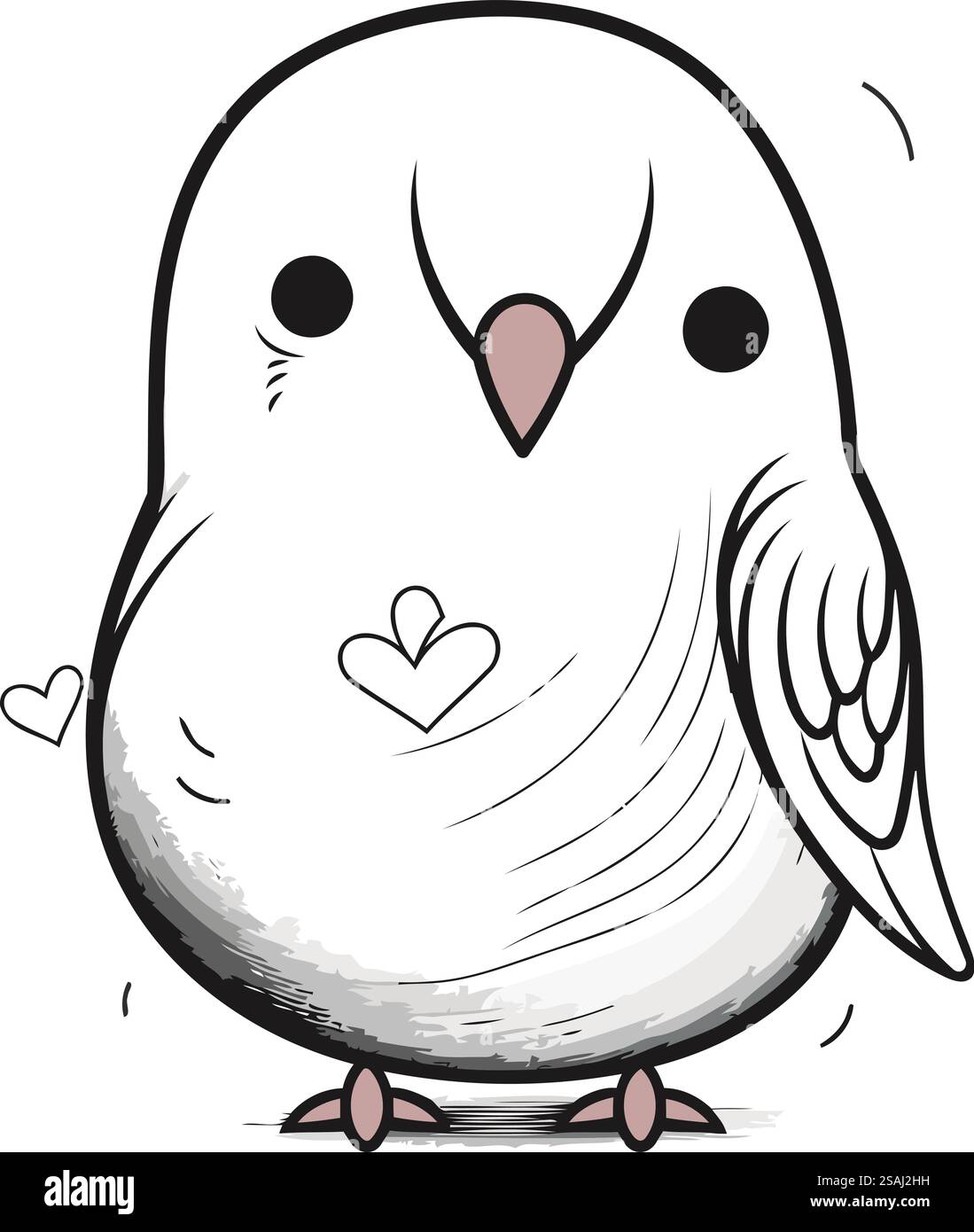 Illustration d'un chouette blanc mignon isolé sur un fond blanc. Illustration de Vecteur