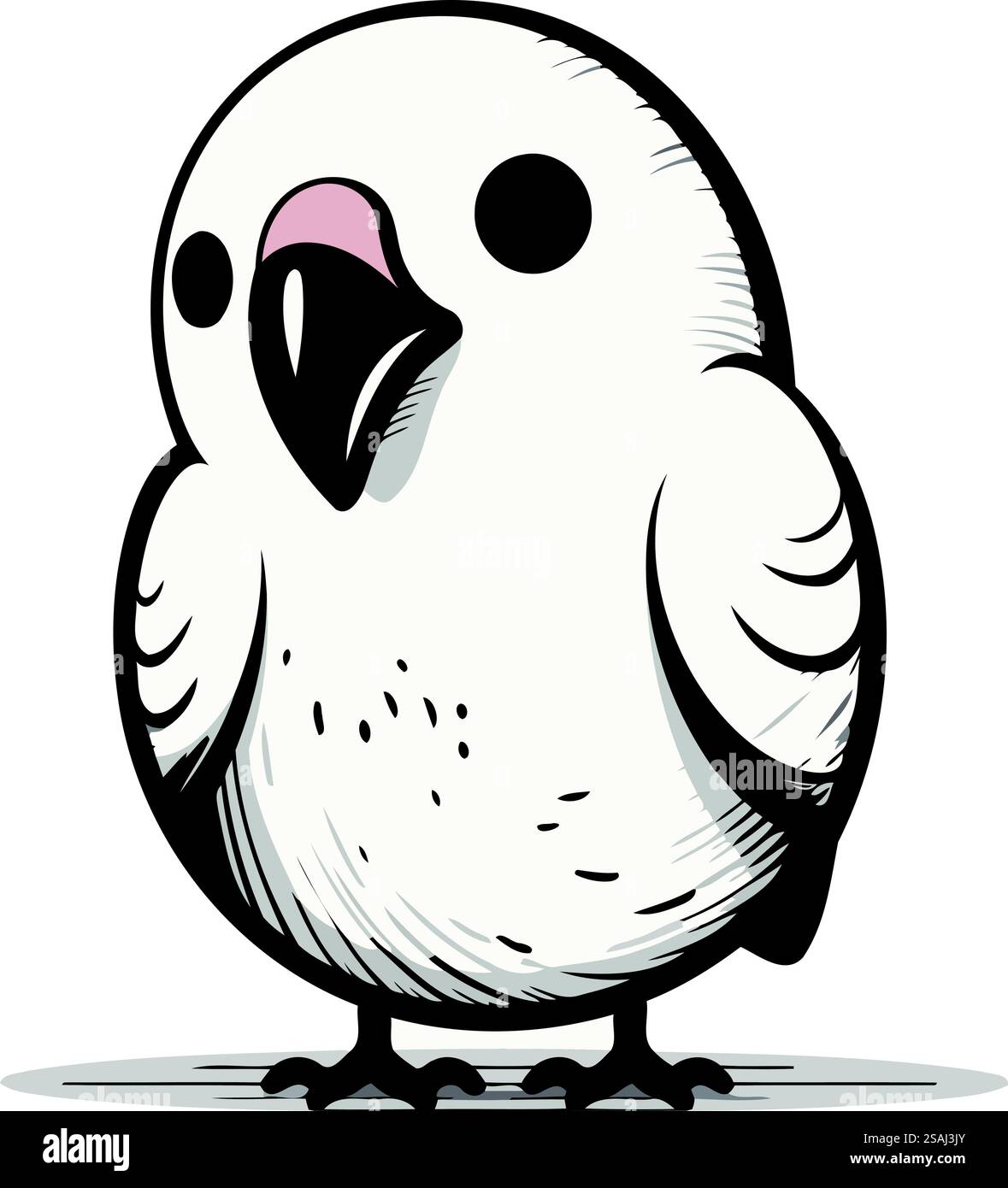 Illustration d'un chouette blanc de dessin animé mignon sur un fond blanc. Illustration de Vecteur