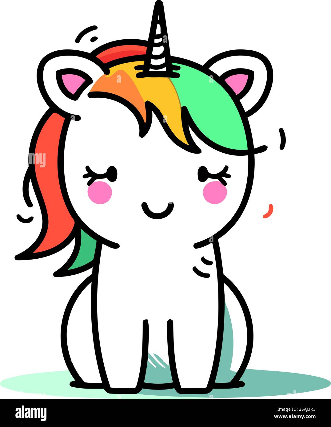 Jolie licorne. Illustration vectorielle. Isolé sur fond blanc. Illustration de Vecteur