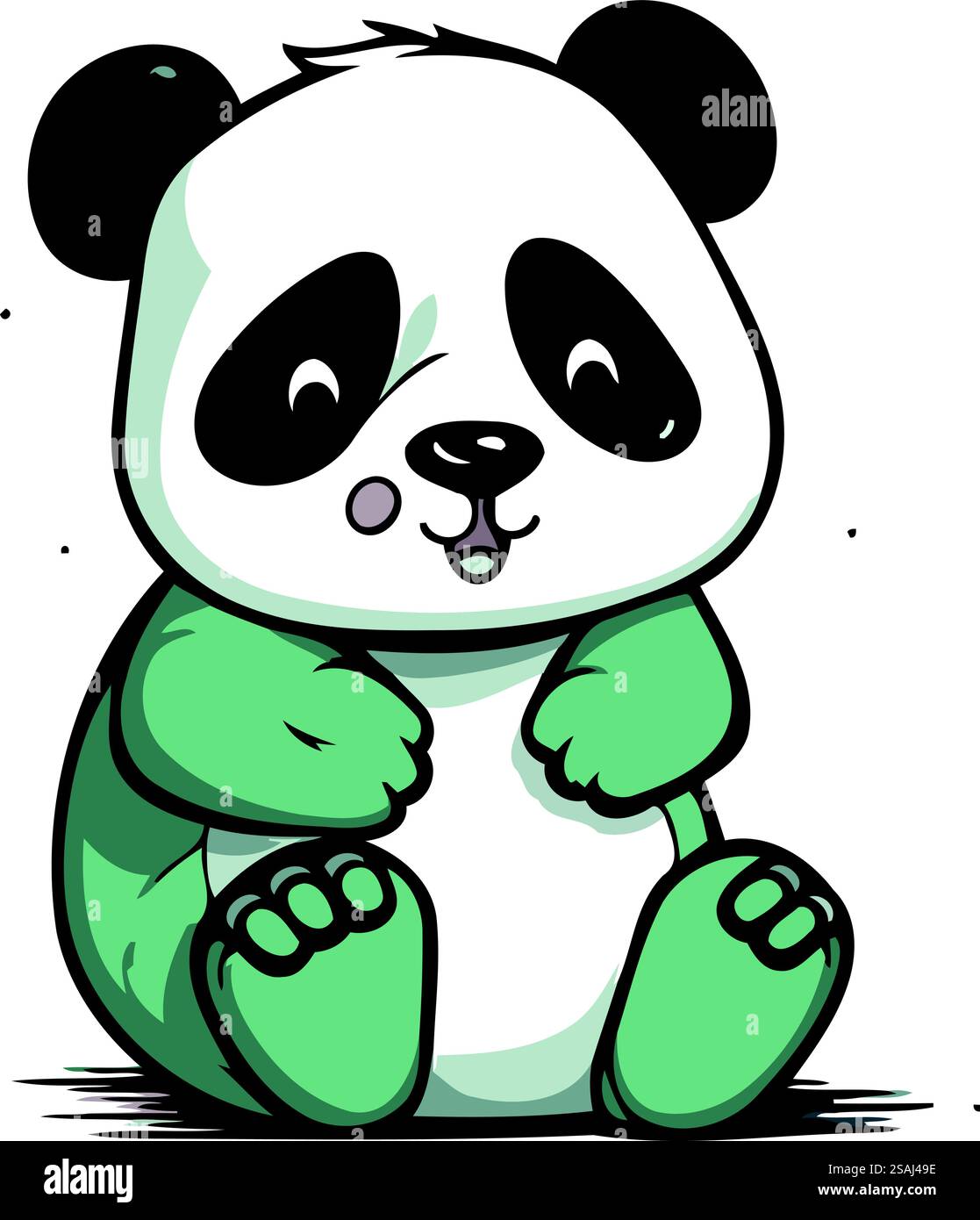 Dessin animé d'ours Panda. Illustration vectorielle mignonne d'ours panda. Illustration de Vecteur