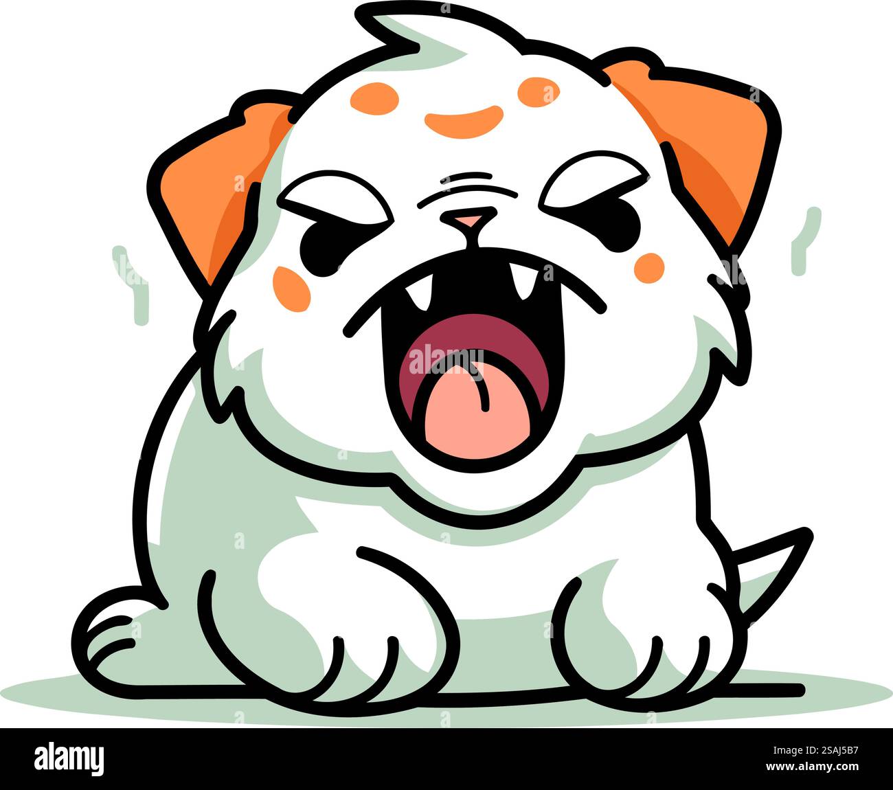 Angry Bulldog Cute Cartoon Vector Illustration Illustration de Vecteur