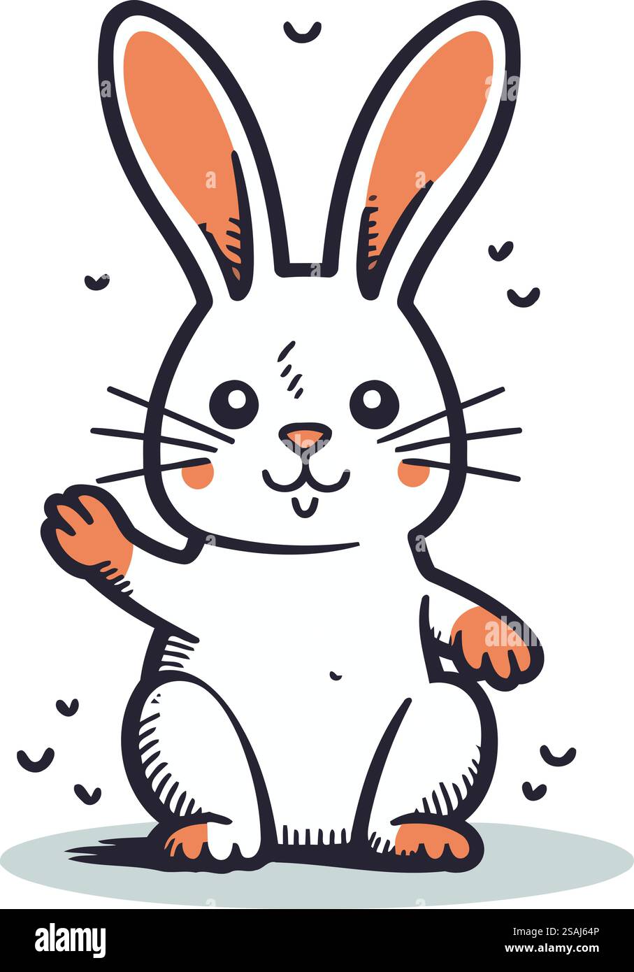 Illustration vectorielle lapin. Animal de bande dessinée mignon. Illustration vectorielle. Illustration de Vecteur