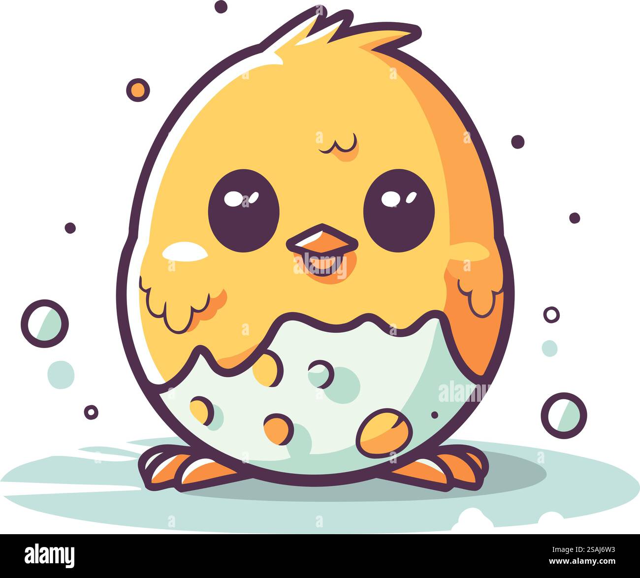 Mignon petit poulet avec oeuf. Illustration vectorielle dans le style de bande dessinée. Illustration de Vecteur Mignon petit poulet avec oeuf. Illustration vectorielle dans le style de bande dessinée. Illustration de Vecteur