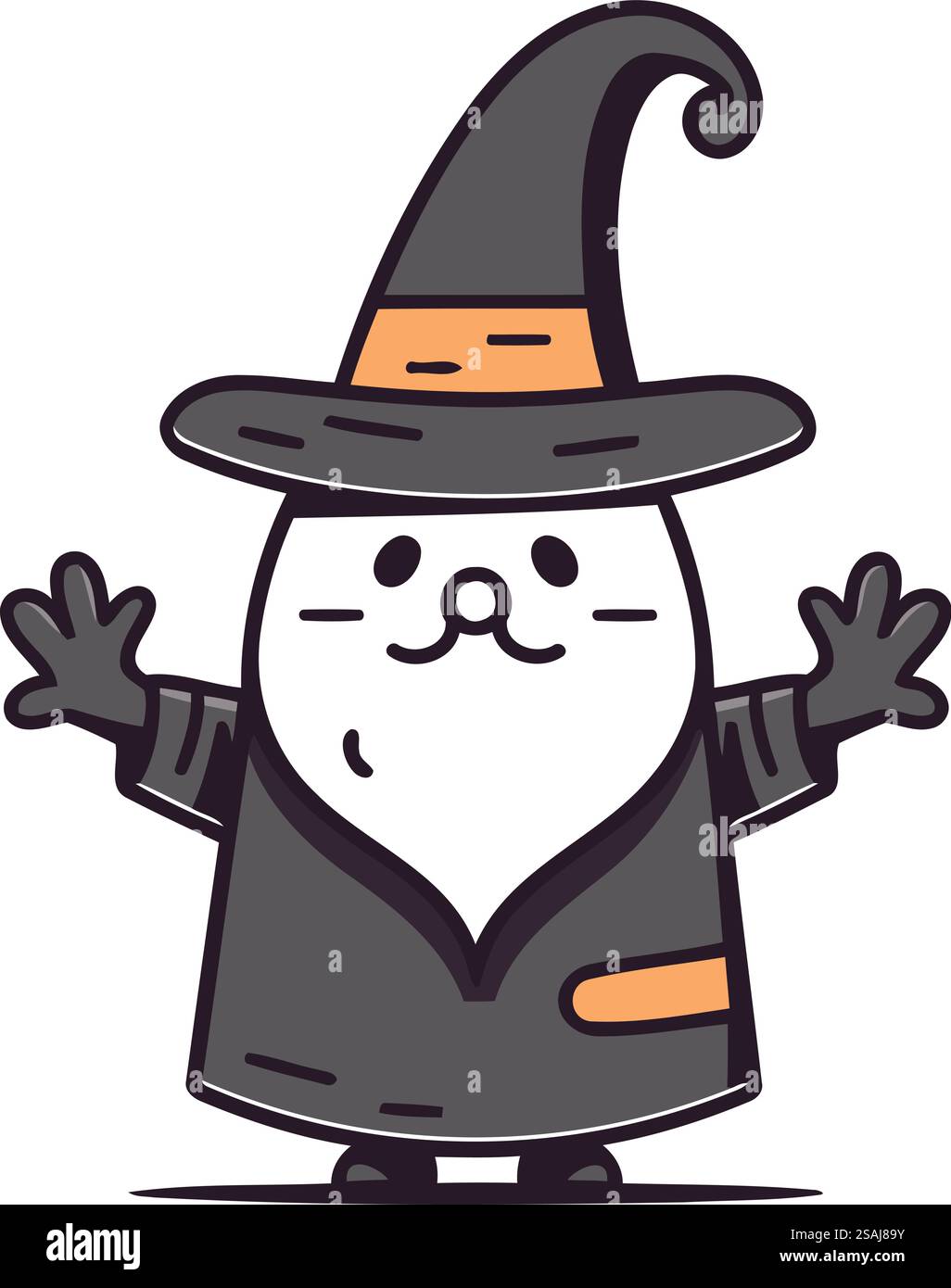 Illustration vectorielle de sorcière. Personnage de dessin animé mignon pour la conception d'Halloween. Illustration de Vecteur