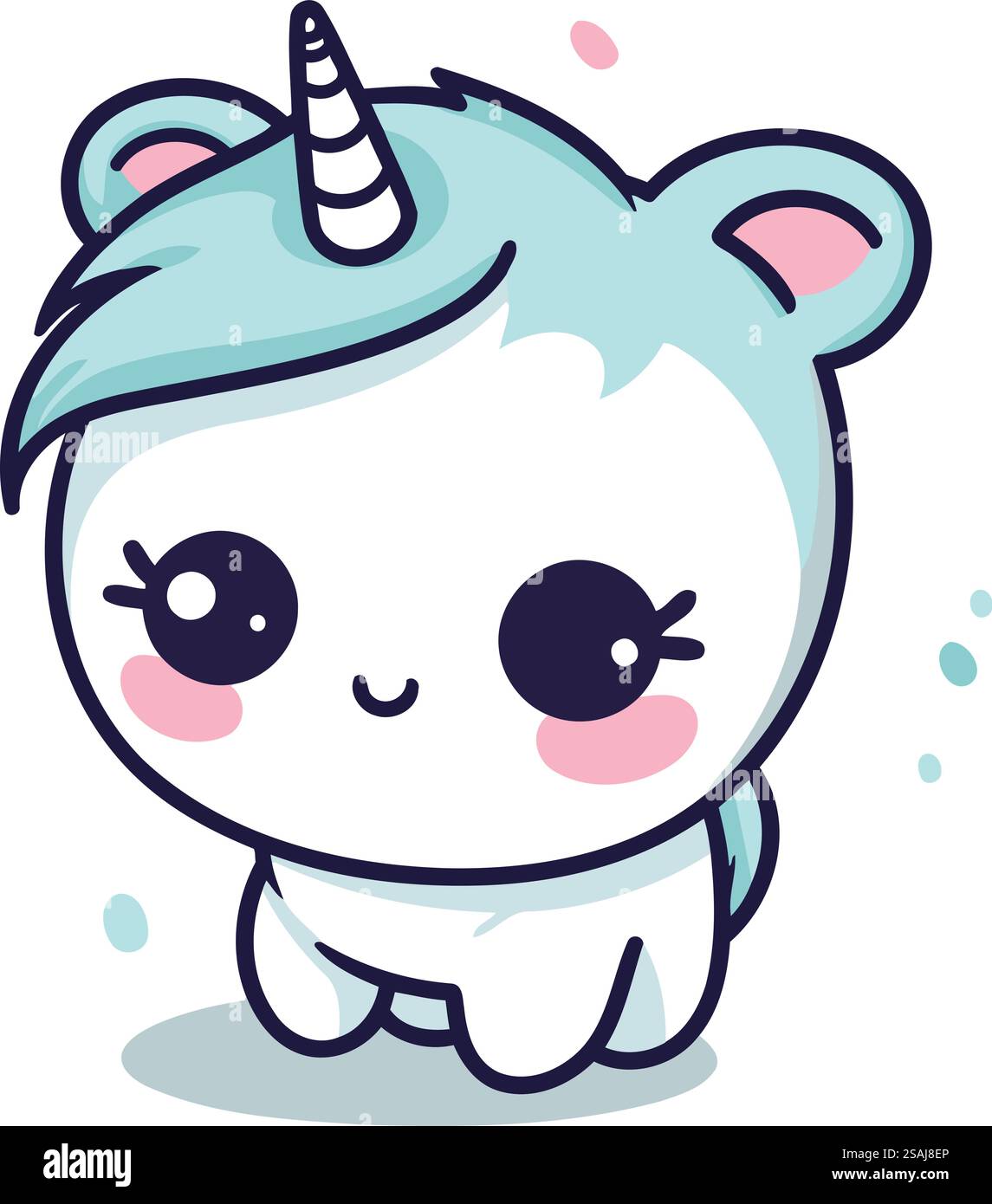 Jolie licorne. Illustration vectorielle isolée sur fond blanc. Style dessin animé. Illustration de Vecteur