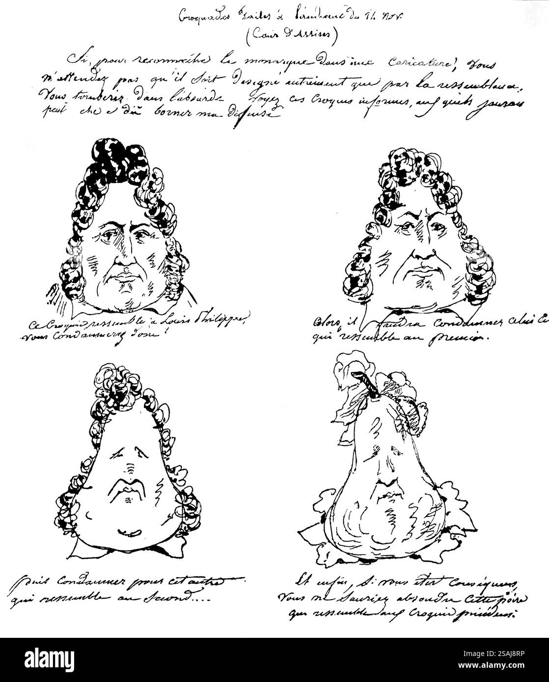 France. Juillet monarchie. L'image royale va en forme de poire, par Charles Philipon. Saire du roi Louis Philippe Ier de France. La caricature, 1831. Banque D'Images