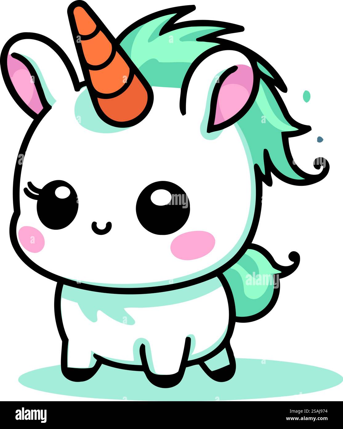 Jolie licorne. Illustration vectorielle. Isolé sur fond blanc. Illustration de Vecteur