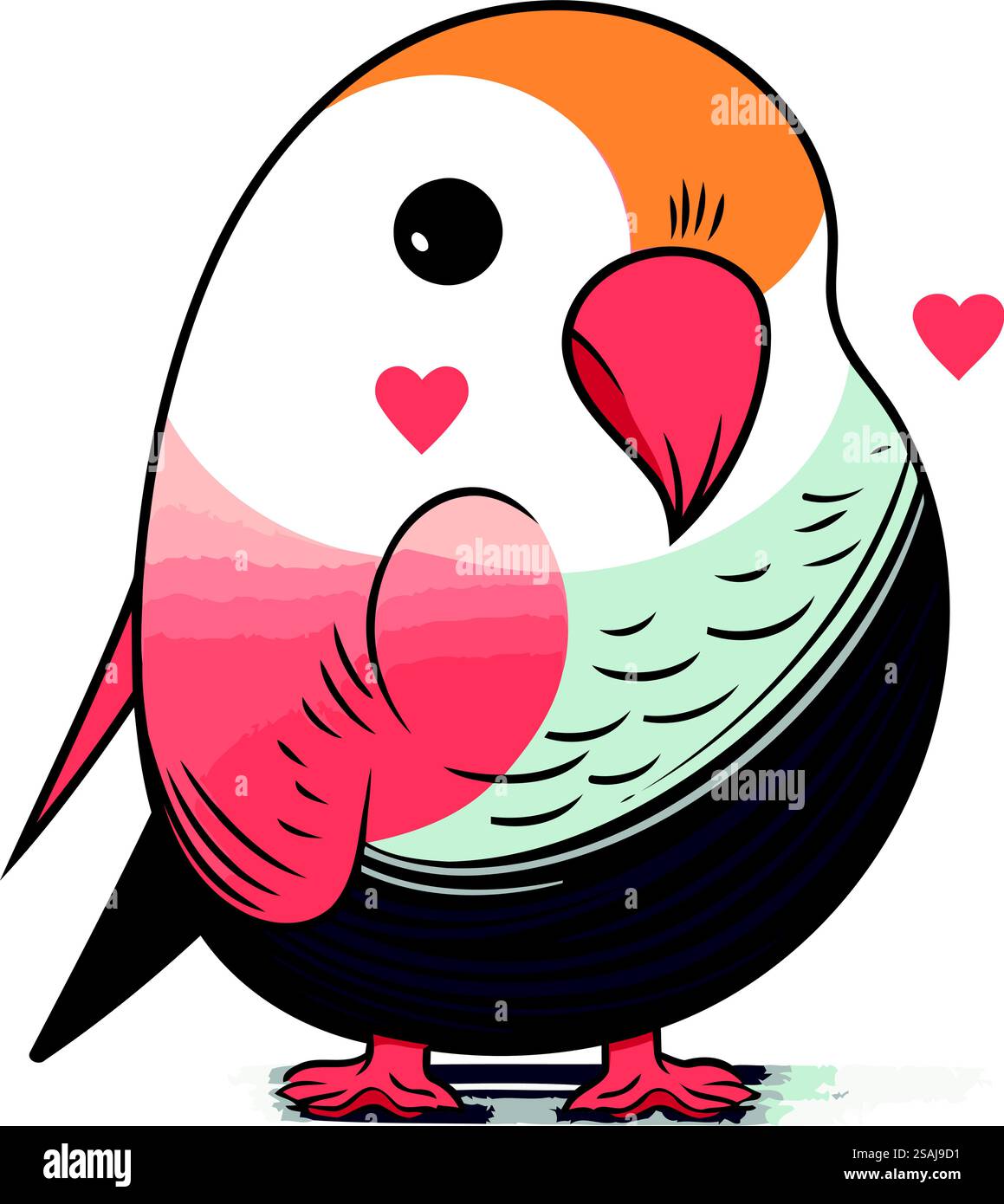 Pigeon avec coeur dans son bec. Illustration vectorielle. Illustration de Vecteur
