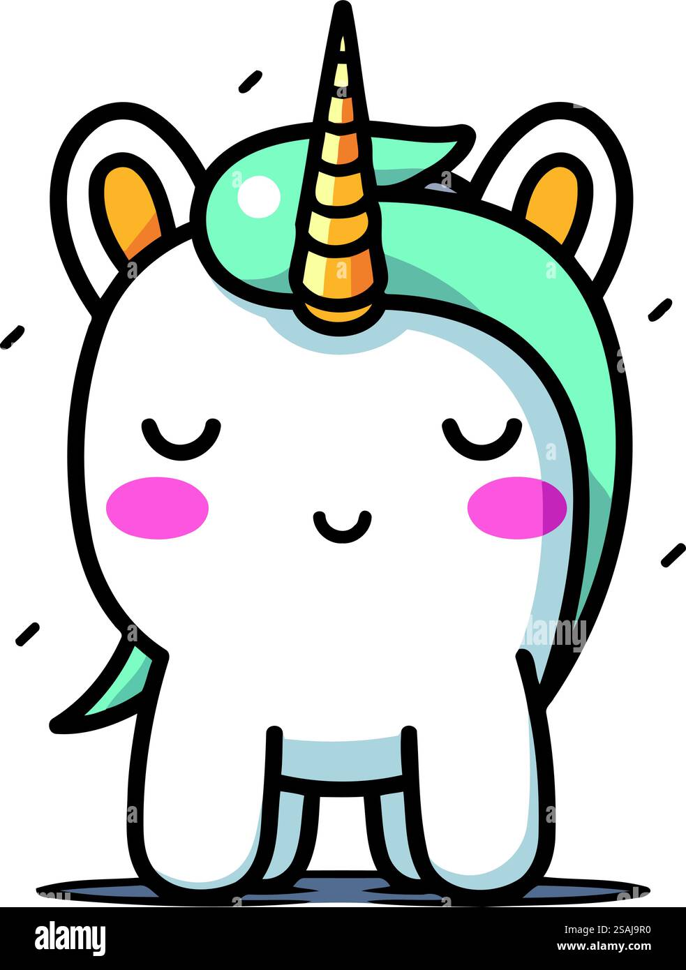 Jolie licorne. Illustration vectorielle. Isolé sur fond blanc. Illustration de Vecteur