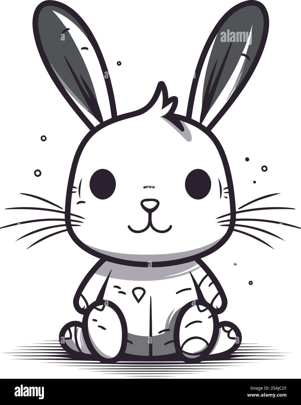 Mignon lapin de dessin animé. Illustration vectorielle isolée sur fond blanc. Illustration de Vecteur