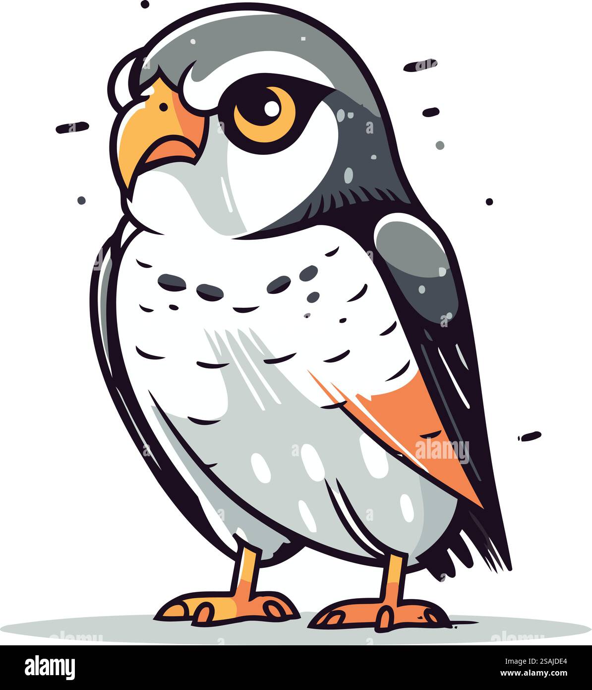 Illustration vectorielle d'un chouette kawaii mignon sur un fond blanc Illustration de Vecteur