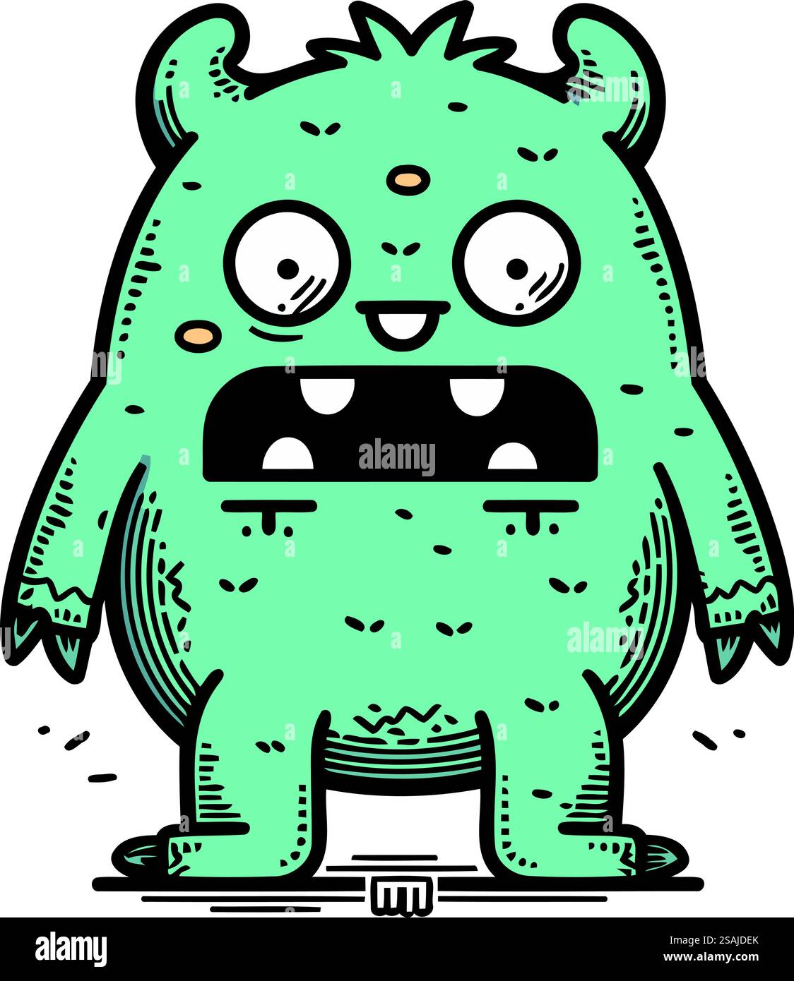 illustration d'un personnage de monstre de dessin animé mignon avec diverses expressions faciales. Illustration de Vecteur