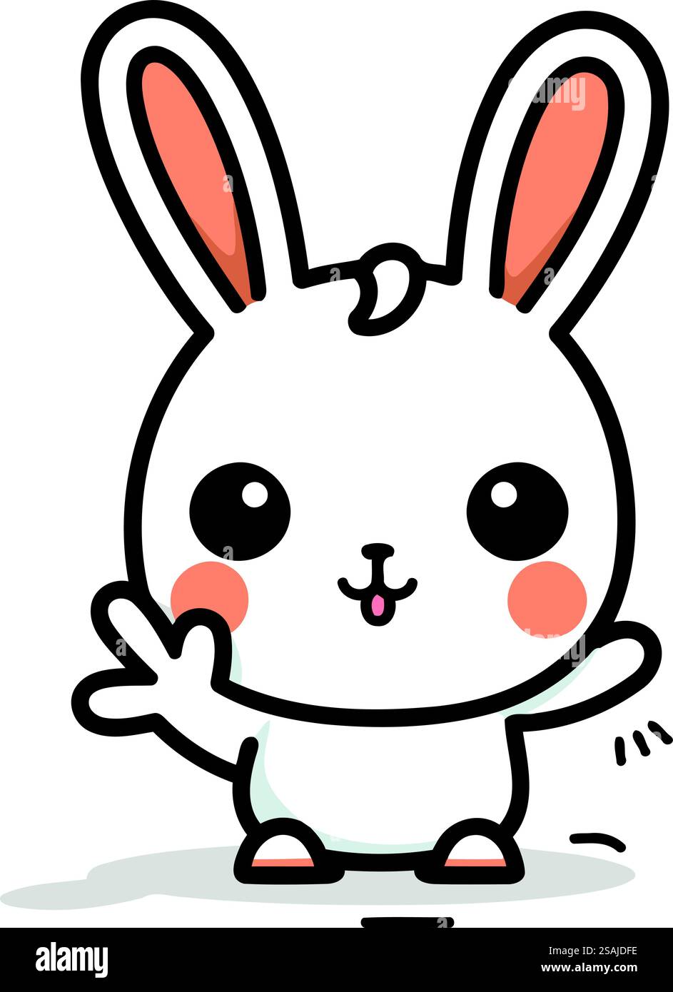 Conception de vecteur de personnage de dessin animé de lapin mignon. Concept de mascotte animal mignon. Illustration de Vecteur