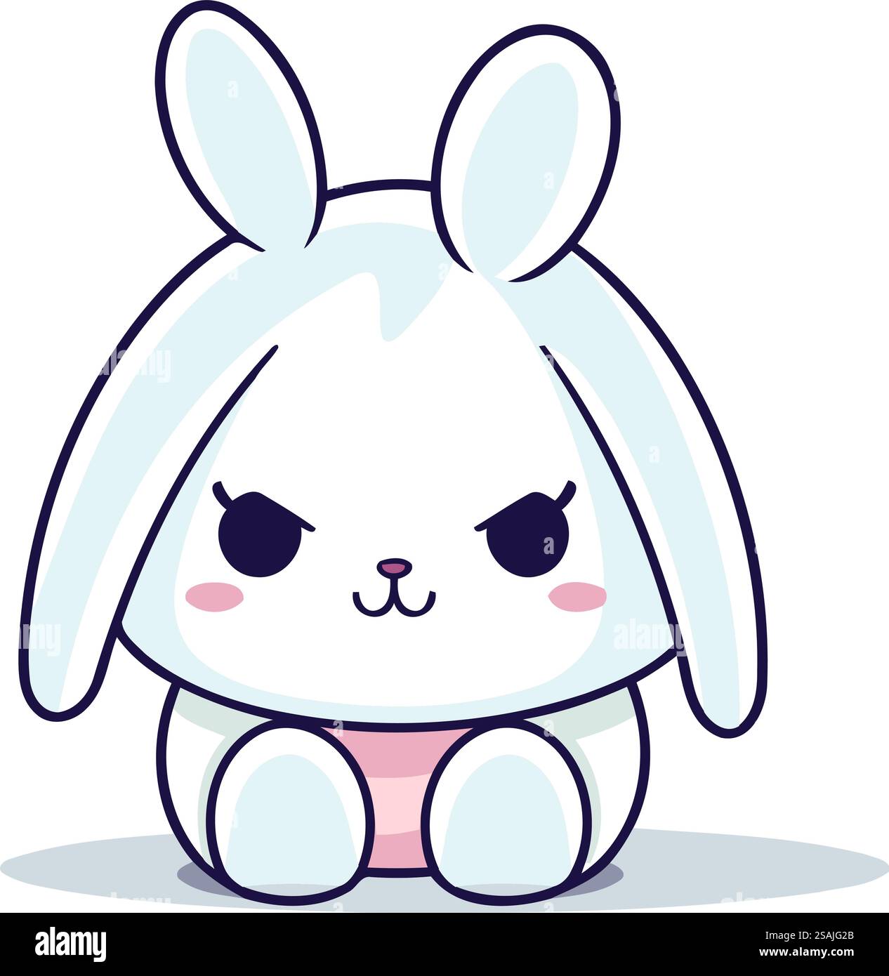 mignon lapin dessin animé personnage vecteur illustration conception graphique de style plat eps10 Illustration de Vecteur
