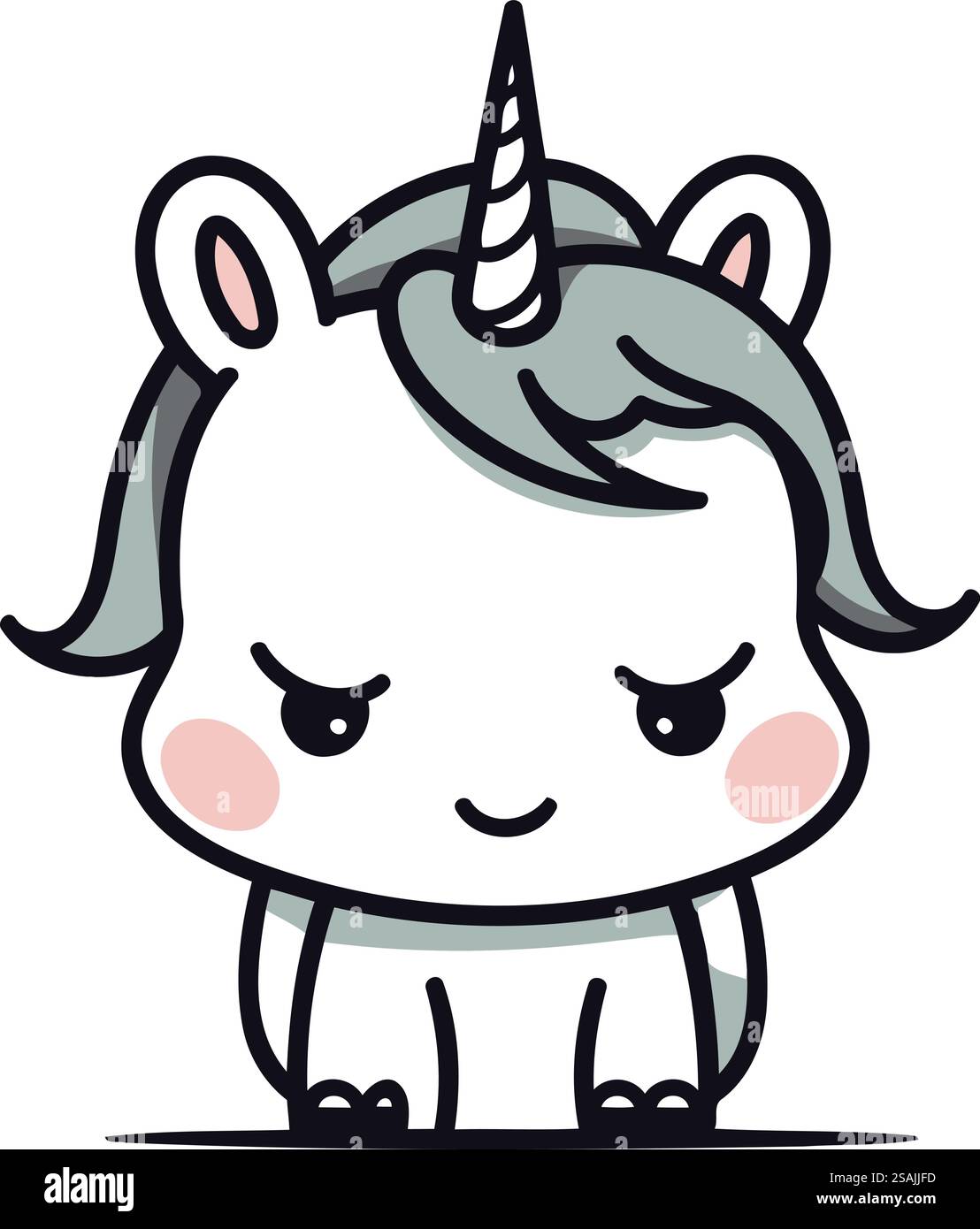 Mignon dessin animé licorne. Illustration vectorielle d'une jolie petite licorne. Illustration de Vecteur