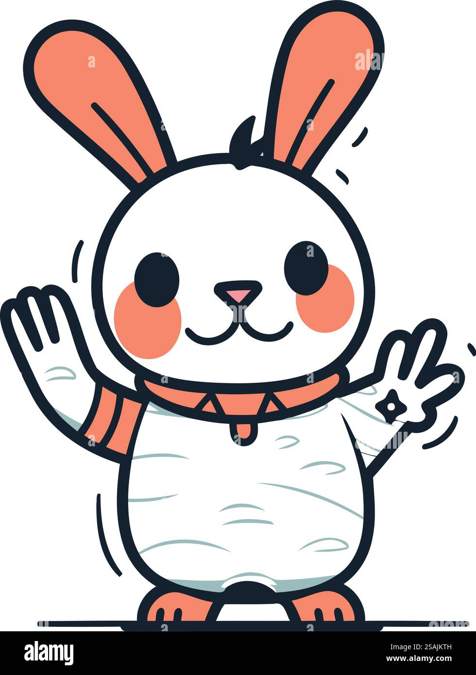 Mignon personnage de dessin animé lapin. Illustration vectorielle dans un style plat. Illustration de Vecteur