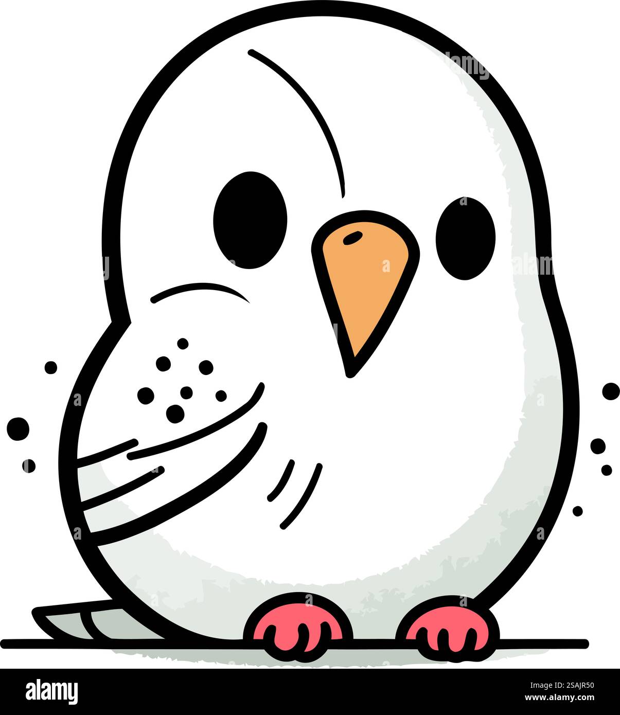 Illustration vectorielle d'un chouette blanc mignon. Isolé sur fond blanc. Illustration de Vecteur