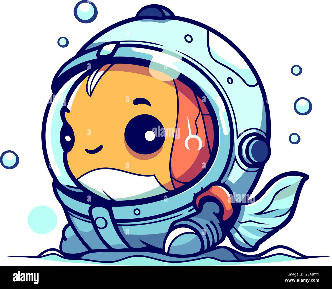 Mignon personnage d'astronaute Cartoon dans la combinaison spatiale. Illustration vectorielle Illustration de Vecteur