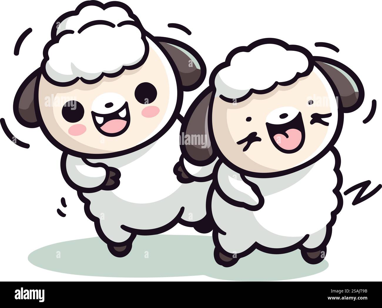 Mouton mignon dessin animé animal vecteur mascotte conception d'illustration de caractère. Illustration de Vecteur