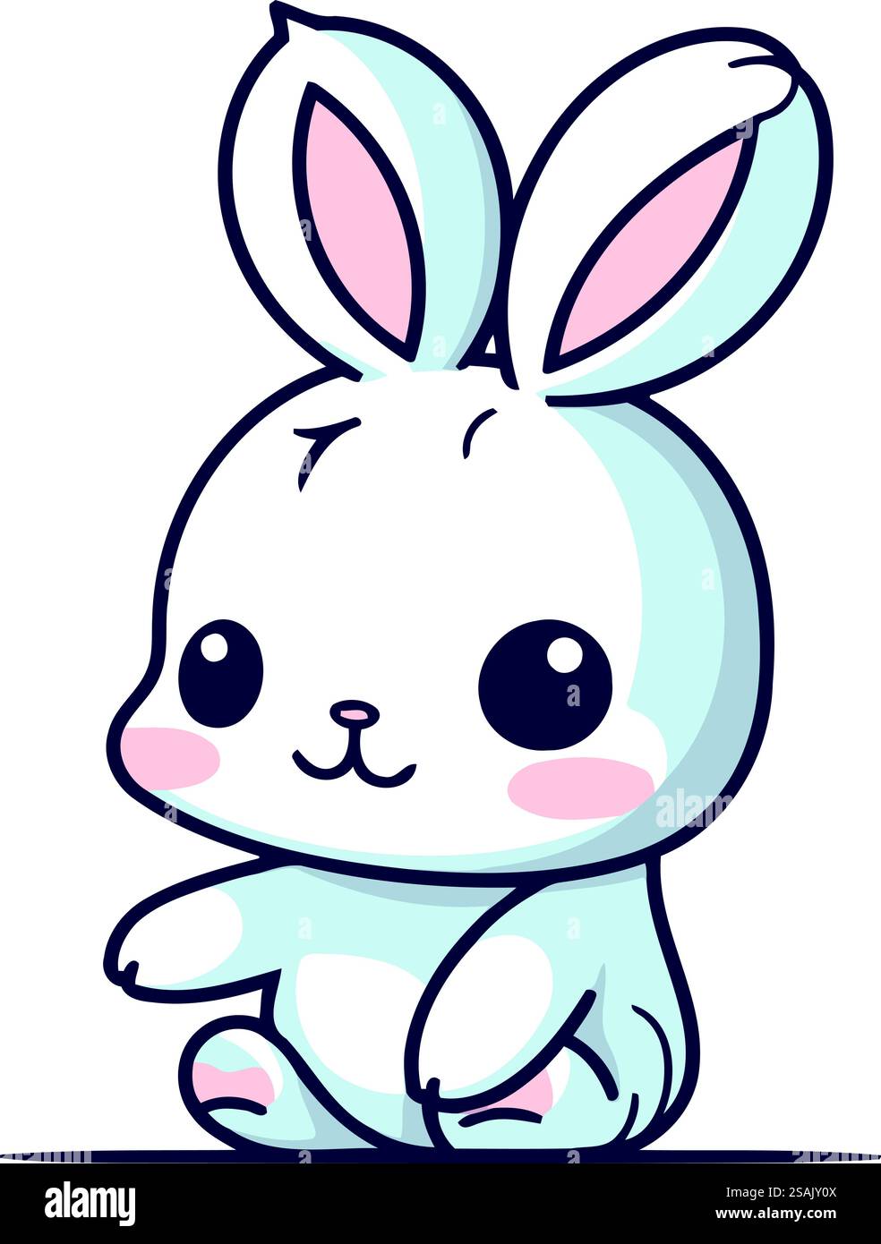 Mignon lapin de dessin animé. Illustration vectorielle d'un mignon petit lapin. Illustration de Vecteur