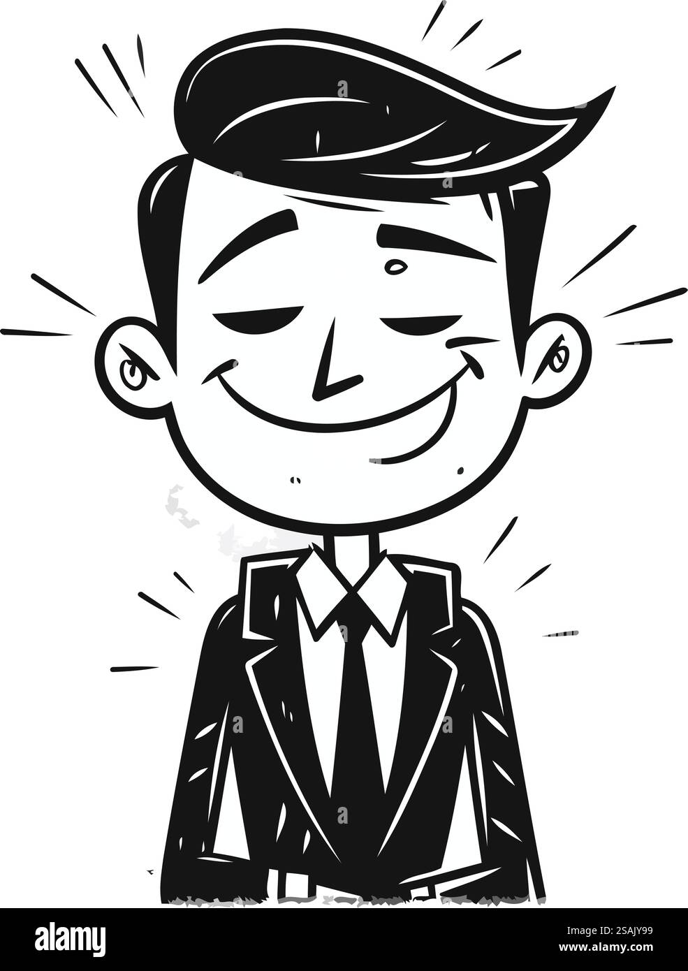 Illustration vectorielle d'un homme heureux dans un costume avec un sourire. Illustration de Vecteur