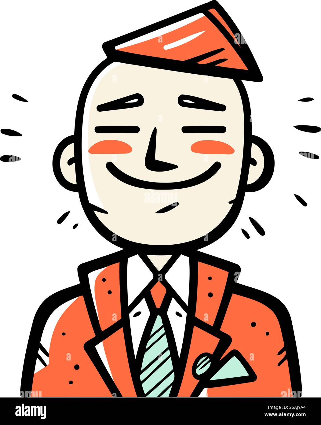 Illustration vectorielle d'un homme heureux dans un costume. Style dessin animé. Illustration de Vecteur