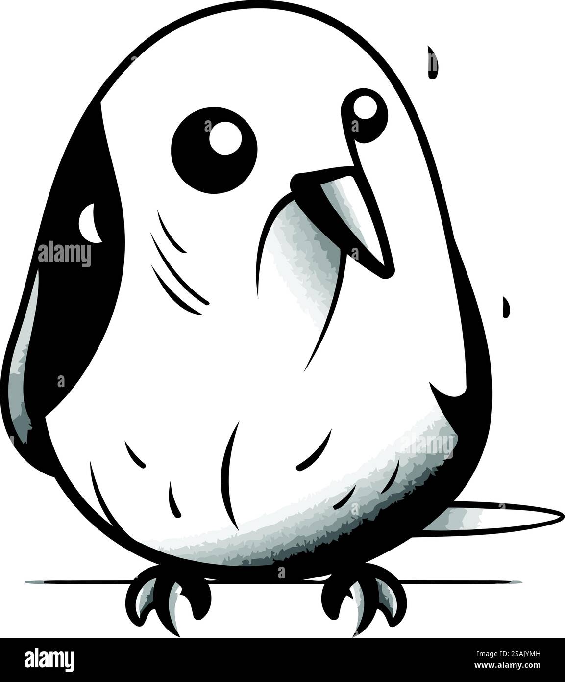 Croquis noir et blanc d'un oiseau de dessin animé mignon. Illustration vectorielle. Illustration de Vecteur Croquis noir et blanc d'un oiseau de dessin animé mignon. Illustration vectorielle. Illustration de Vecteur