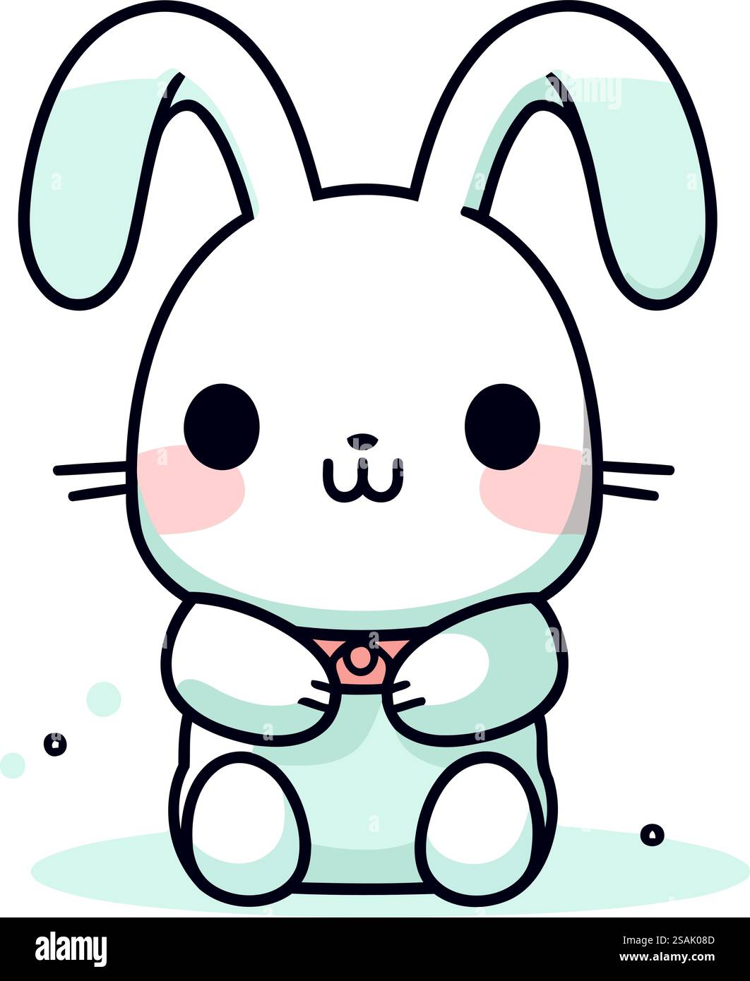 mignon lapin dessin animé illustration vectorielle conception graphique illustration vectorielle de style plat Illustration de Vecteur