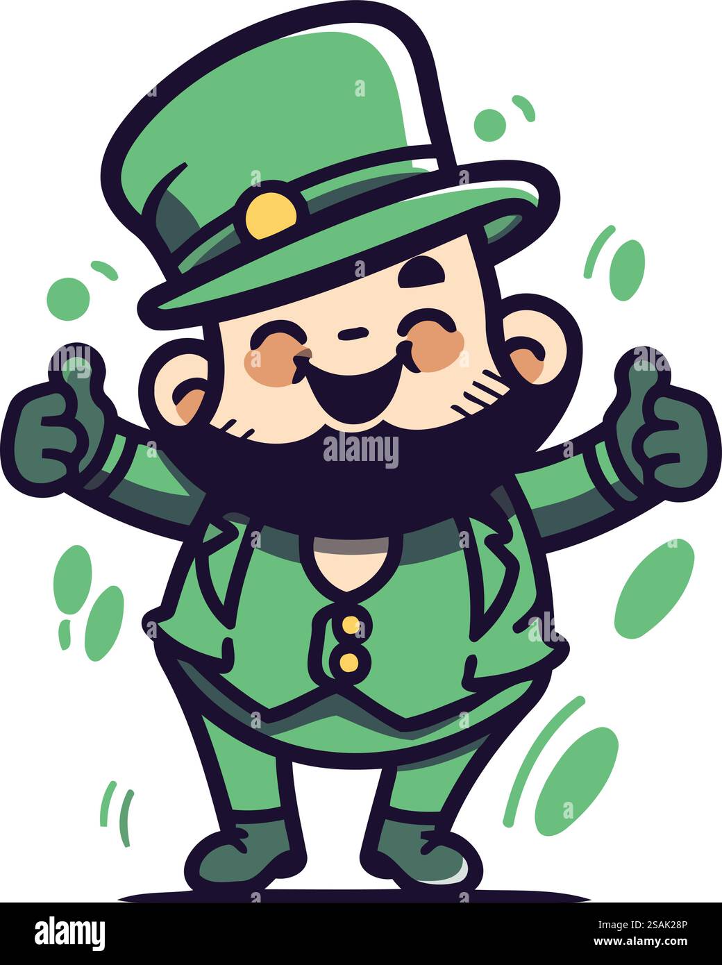 Leprechaun St Patricks Day Cartoon Vector personnage Illustration de Vecteur