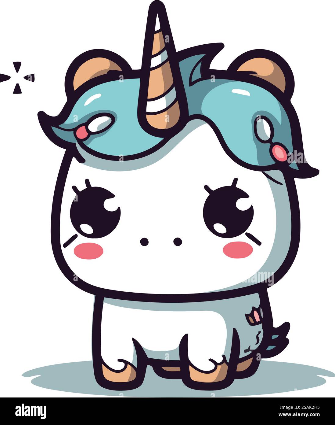 Jolie licorne. Illustration vectorielle. Isolé sur fond blanc. Illustration de Vecteur