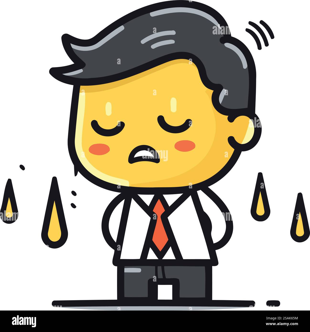 Homme d'affaires pleurant Business Cartoon Vector Illustration Illustration de Vecteur