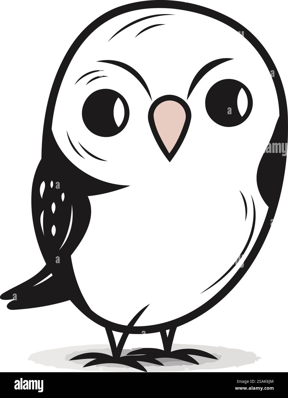 Illustration d'un chouette de bande dessinée mignon isolé sur un fond blanc. Illustration de Vecteur