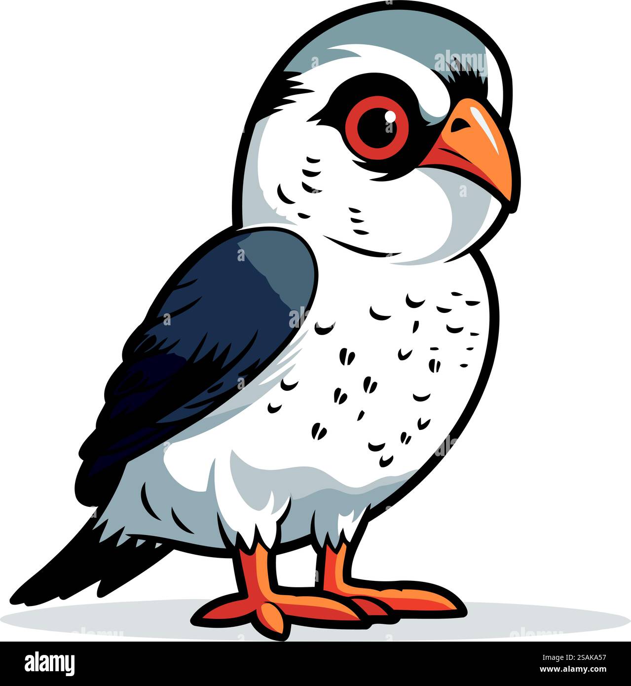 Illustration vectorielle d'un chouette mignon isolé sur un fond blanc. Personnage de dessin animé. Illustration de Vecteur