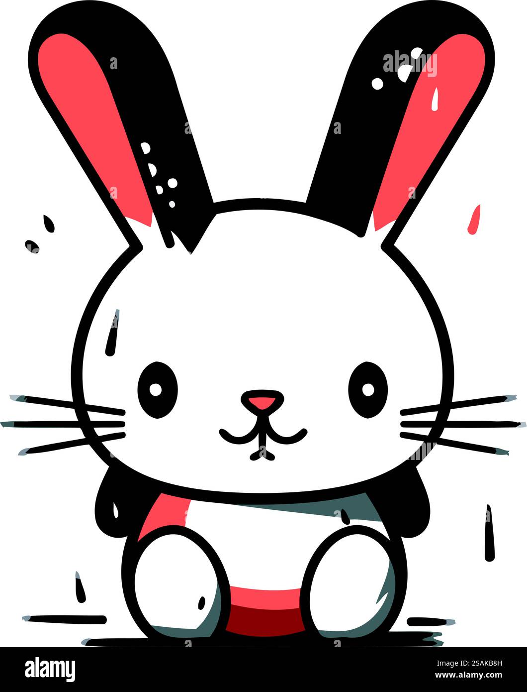 Mignon lapin de dessin animé. Illustration vectorielle. Isolé sur fond blanc. Illustration de Vecteur