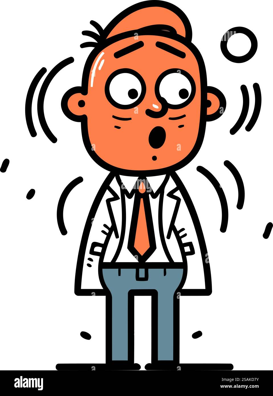 Homme stressé. Illustration vectorielle dans un style linéaire sur fond blanc. Illustration de Vecteur