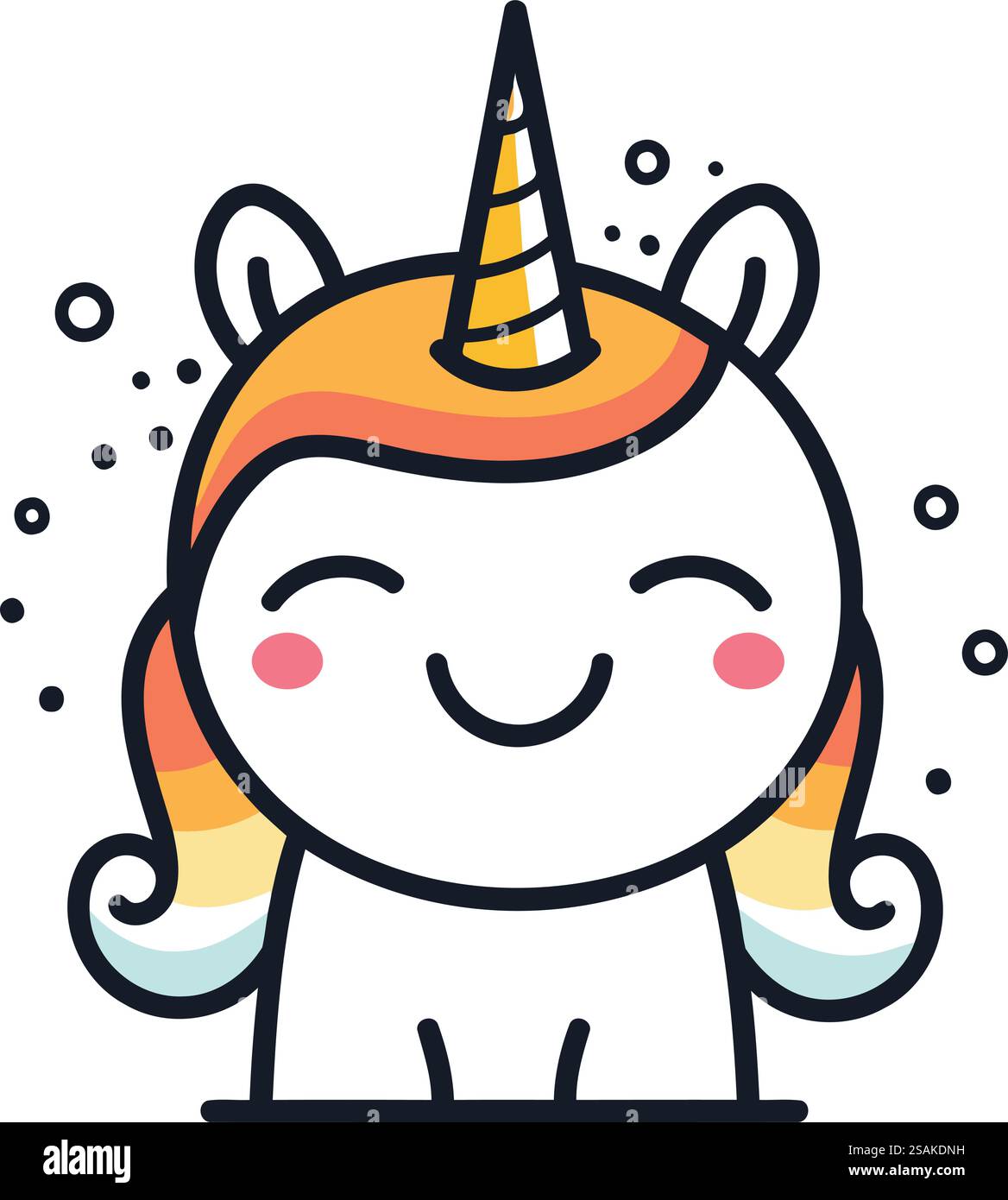 Jolie licorne. Illustration vectorielle. Isolé sur fond blanc. Illustration de Vecteur