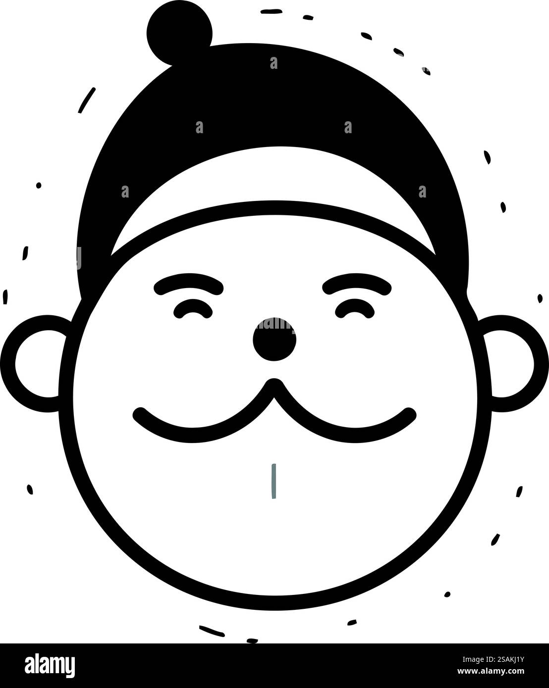 mignon grand-père avatar personnage icône illustration vectorielle design noir et blanc Illustration de Vecteur