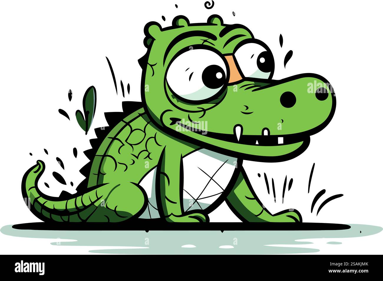Illustration vectorielle crocodile. Mignon crocodile de dessin animé. Illustration de Vecteur