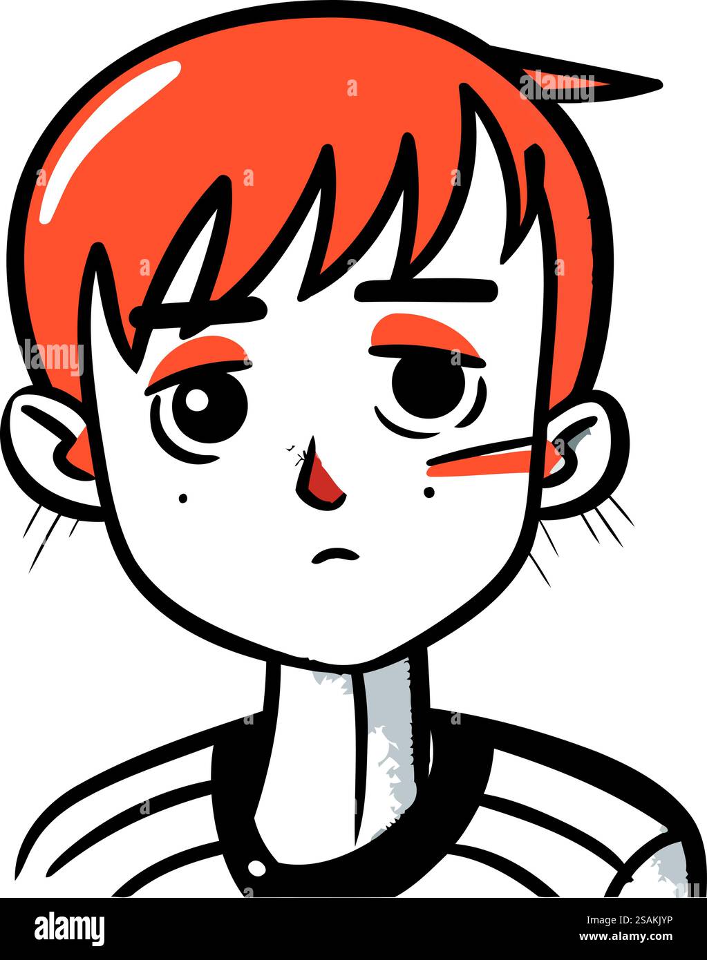 Illustration d'un homme avec une expression triste sur son visage. Illustration de Vecteur