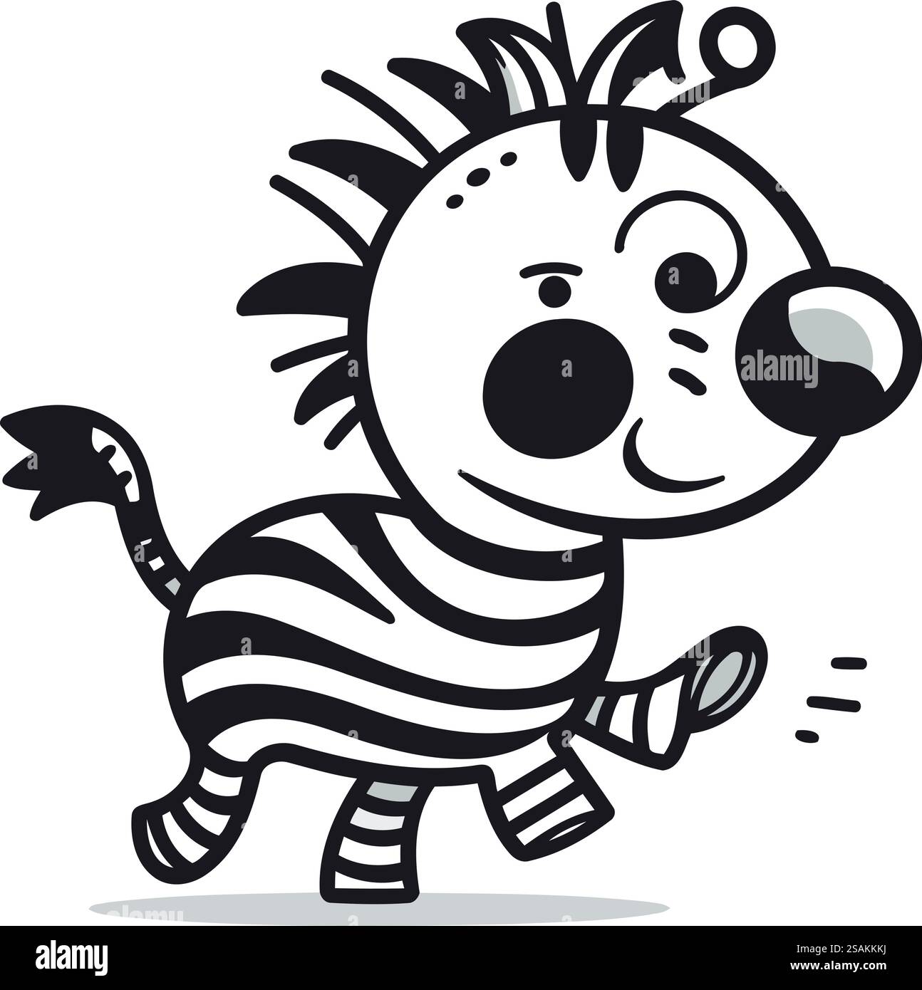 Mignon Cartoon Hedgehog Illustration noir et blanc. Vecteur Illustration de Vecteur